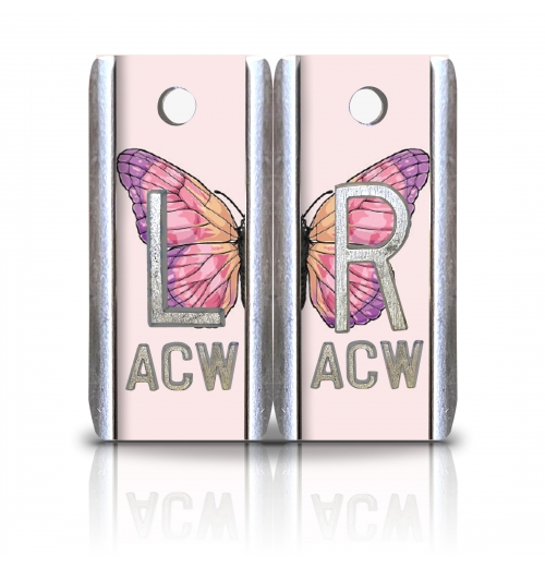 1 1/2" Height Aluminum Elite Style Lead X-Ray Markers, Pink Butterfly Pattern